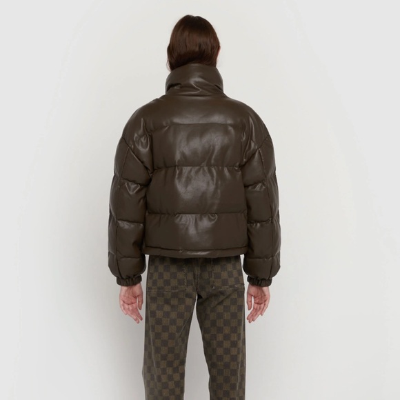 OAK + FORT Puffer Brown Cropped Coat - Picture 6 of 10